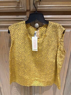 Lourdes Chavez Polka Dot Custom Tank Top Blouse w Tags